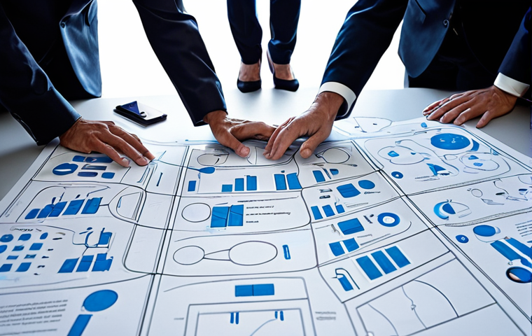 A striking visual metaphor for business transformation: On one side, a rigid, cracked, and dusty old business blueprint, signifying outdated static planning. On the other, vibrant, interconnected glowing data streams and agile human figures collaboratively iterating around a holographic user interface, representing dynamic Lean UX principles and continuous adaptation in business model innovation. Modern, collaborative office setting with a bright, forward-looking atmosphere.